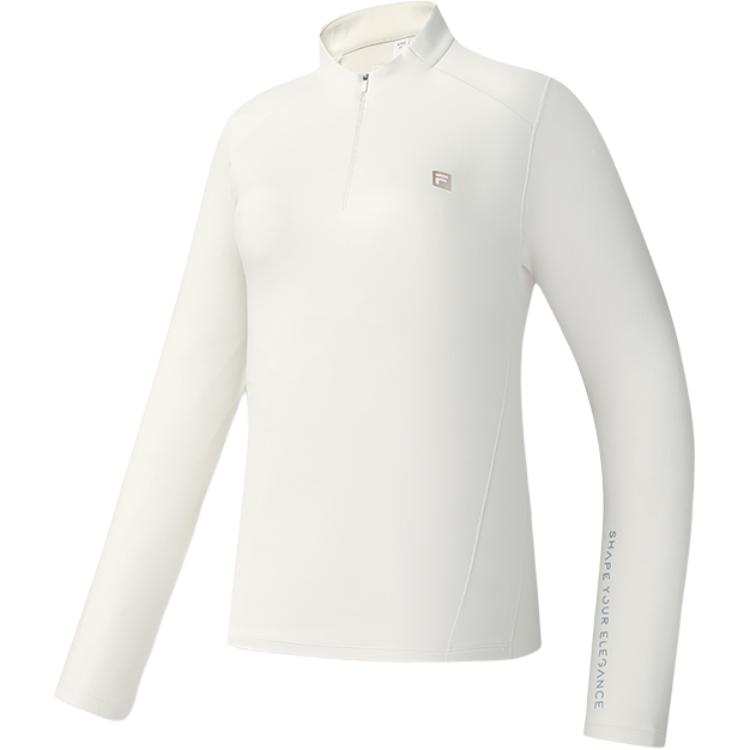 FILA Fitness Knitwear Women's Heron White WT Stand Collar Moderate Other