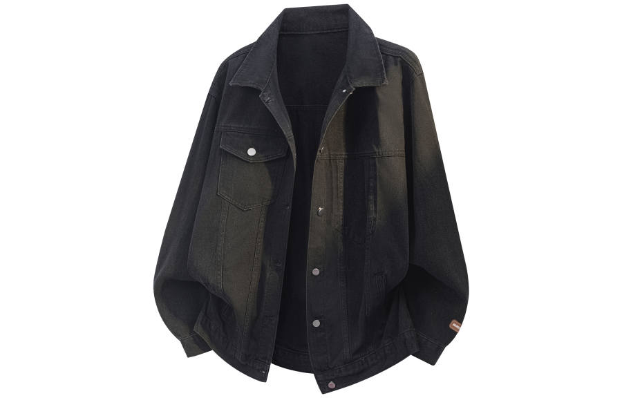 WARRIOR WARRIOR Denim Jackets Unisex Lapel Thickened And Fleece Lined Straight Fit