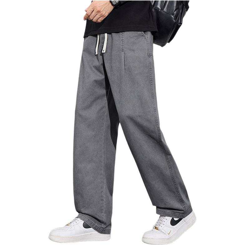 Tonlion Casual Pants Unisex Moderate Straight Fit Pants