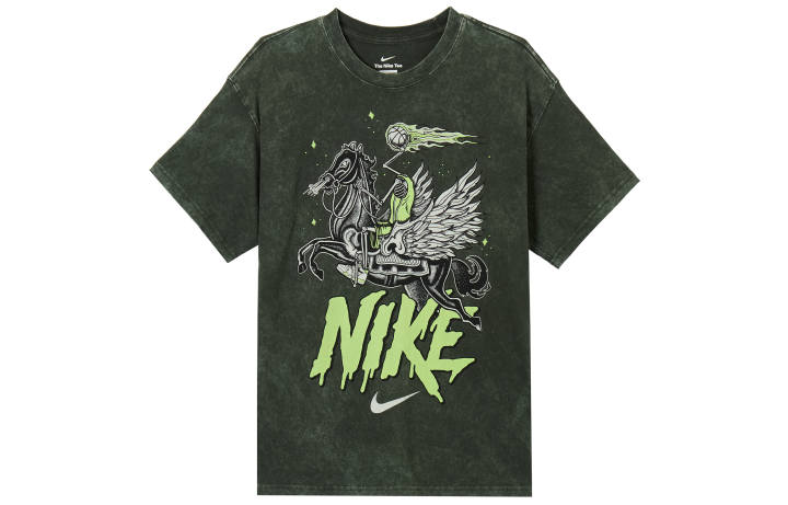 Nike Nike T Shirts Men's Sequoia Red Crew Neck Moderate Straight Fit