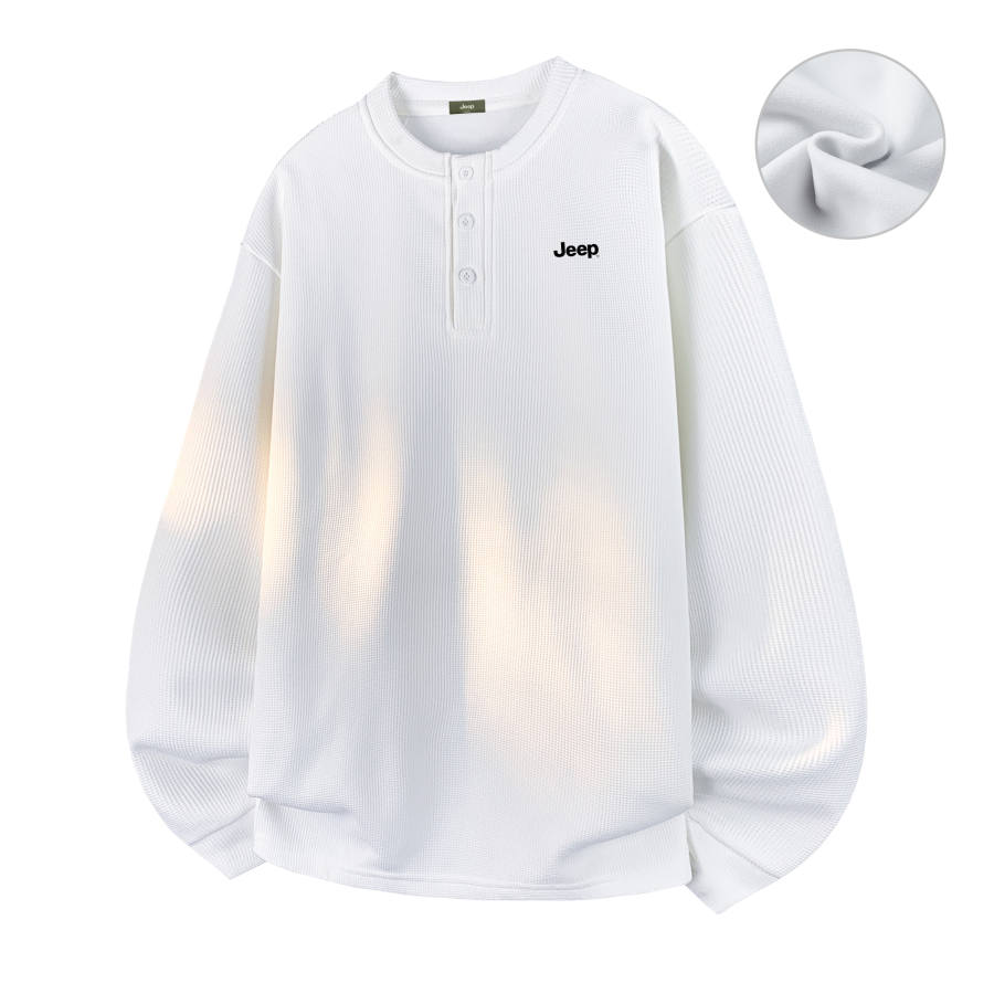 Jeep T Shirts Unisex Henry Collar Moderate Straight Fit