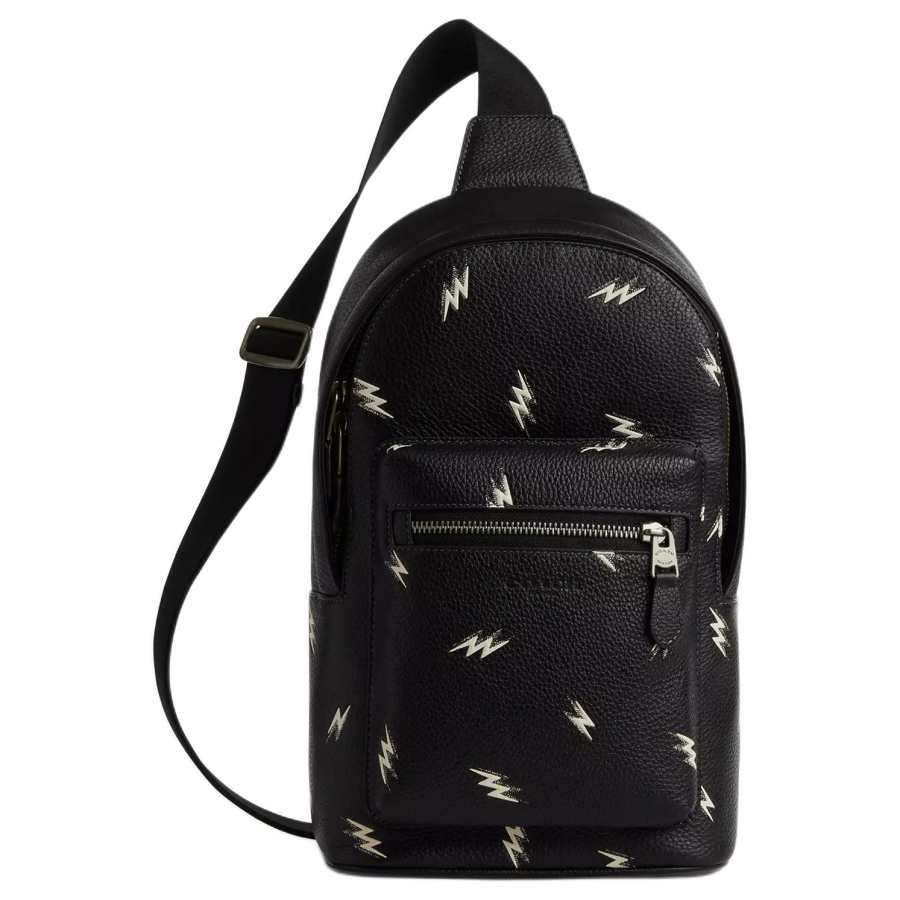 COACH COACH West Pebble Leather Sling Bag Small Men's Black