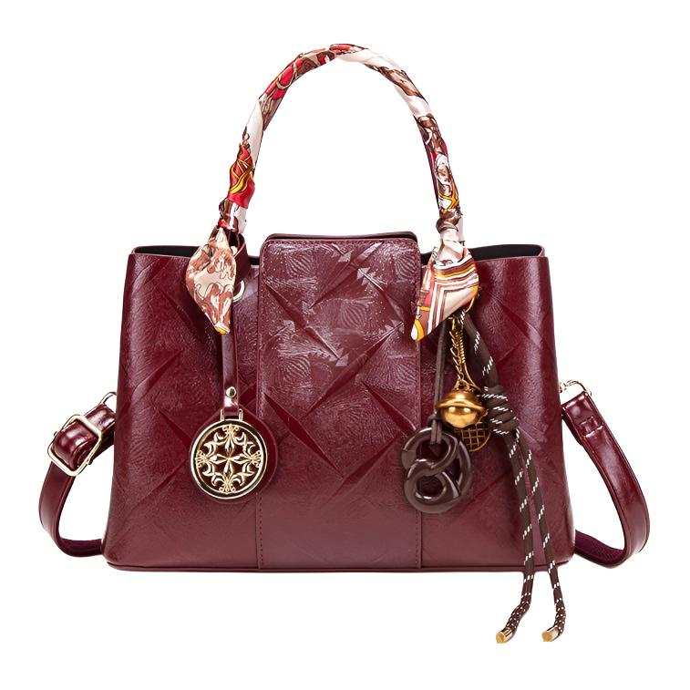 PAYOT Microfiber Synthetic Leather Handbag Regular Women's Burgundy