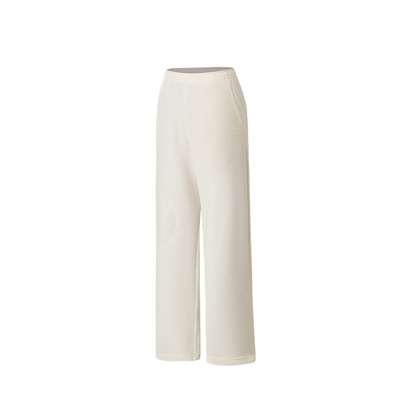Anta Knitted Fabric Sports Pants Women's Ivory White