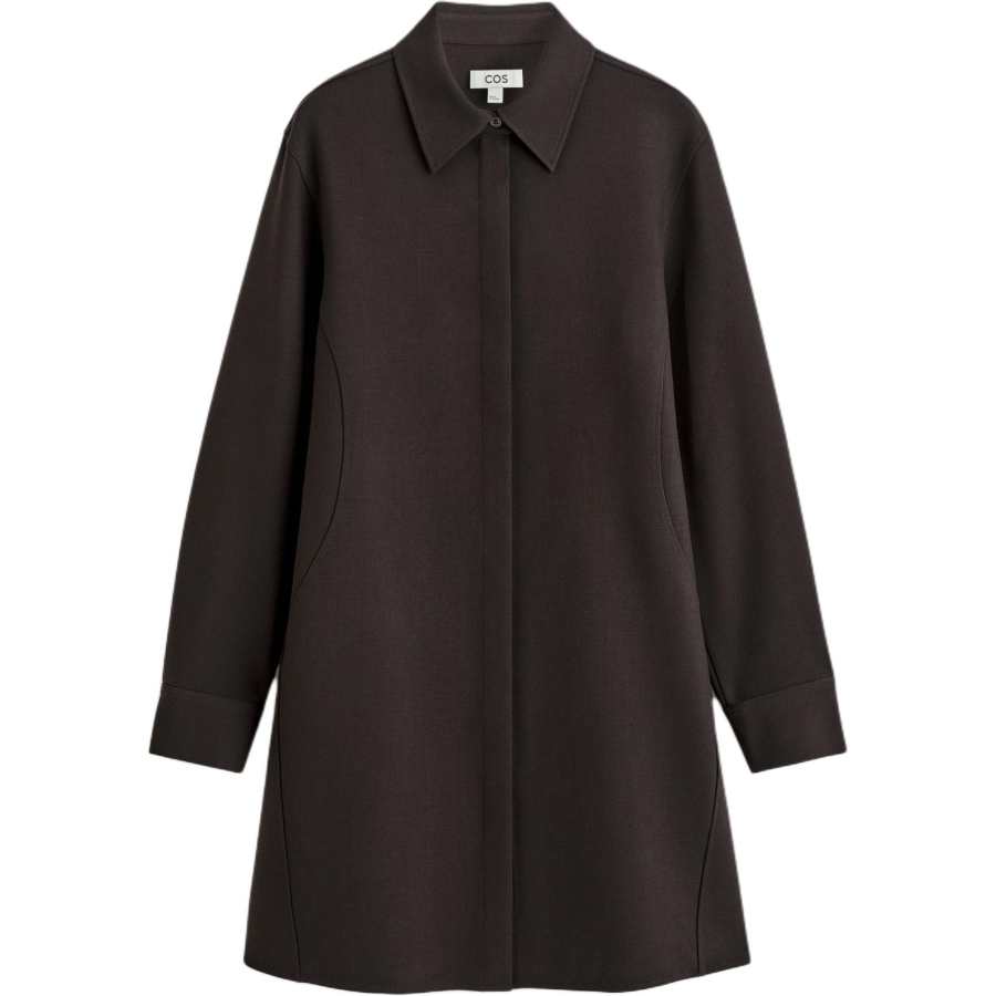 COS Long Sleeved Dresses Women's Dark Umber Lapel Moderate