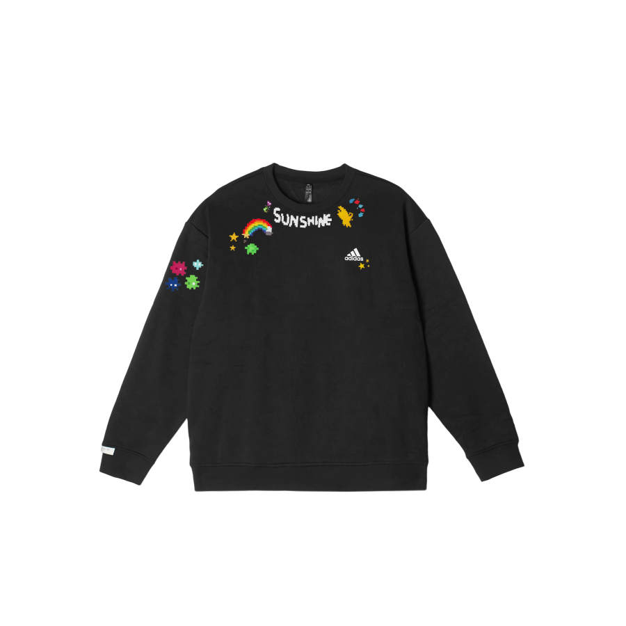 Adidas Adidas LABEL Sweatshirts Unisex Black Crew Neck Moderate Regular