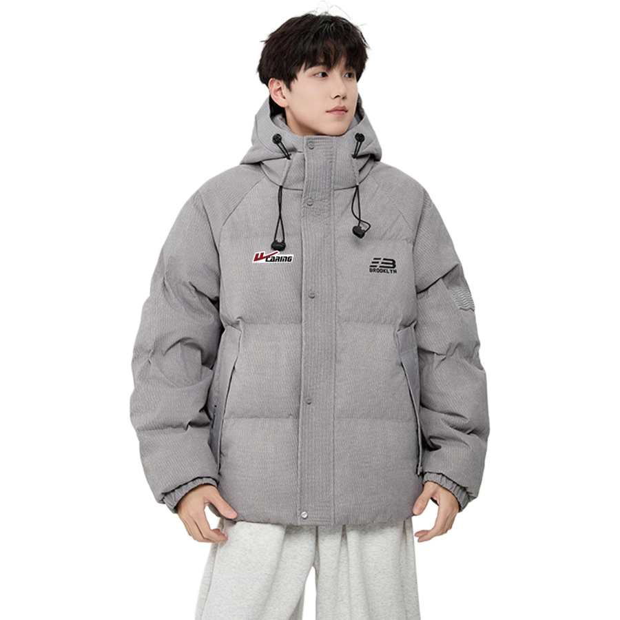 WARRIOR WARRIOR Down Jackets Unisex Hooded Fleece Lined Puffer Jacket