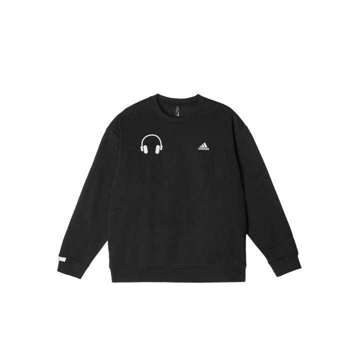 Adidas Adidas LABEL Sweatshirts Unisex Black Crew Neck Moderate