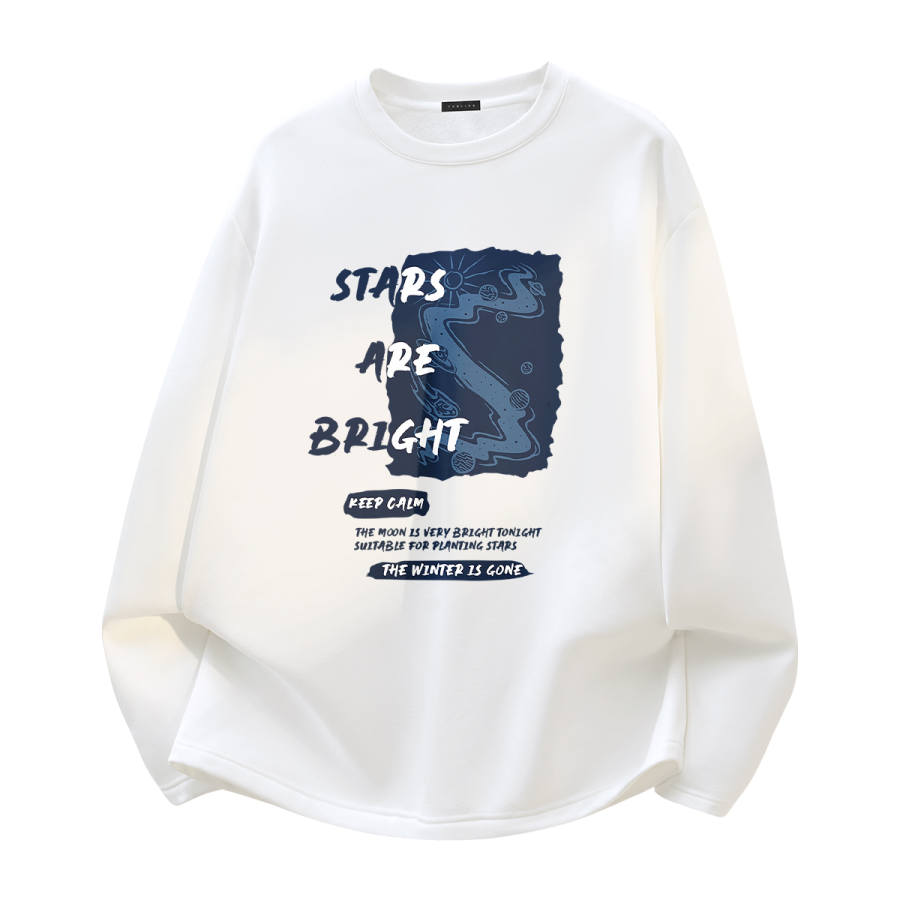 Tonlion T Shirts Unisex Crew Neck Thickened And Fleece Lined Straight Fit