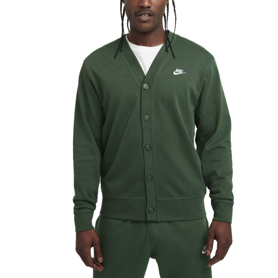 Nike Nike Club Knitwear Men's Fir Wood/White V Neck Moderate Other