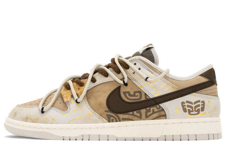 Nike Nike Dunk Copper Face Beast Abrasion Resistant Abrasion Resistant Low top Skateboard Shoes Men's White Brown