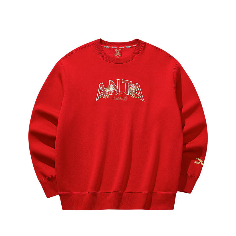 ANTA Anta Good Things Will Happen Pullover Sweatshirt Men's Rich Red