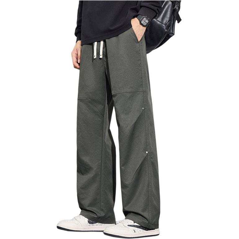 Tonlion Casual Pants Unisex Moderate Straight Fit Pants