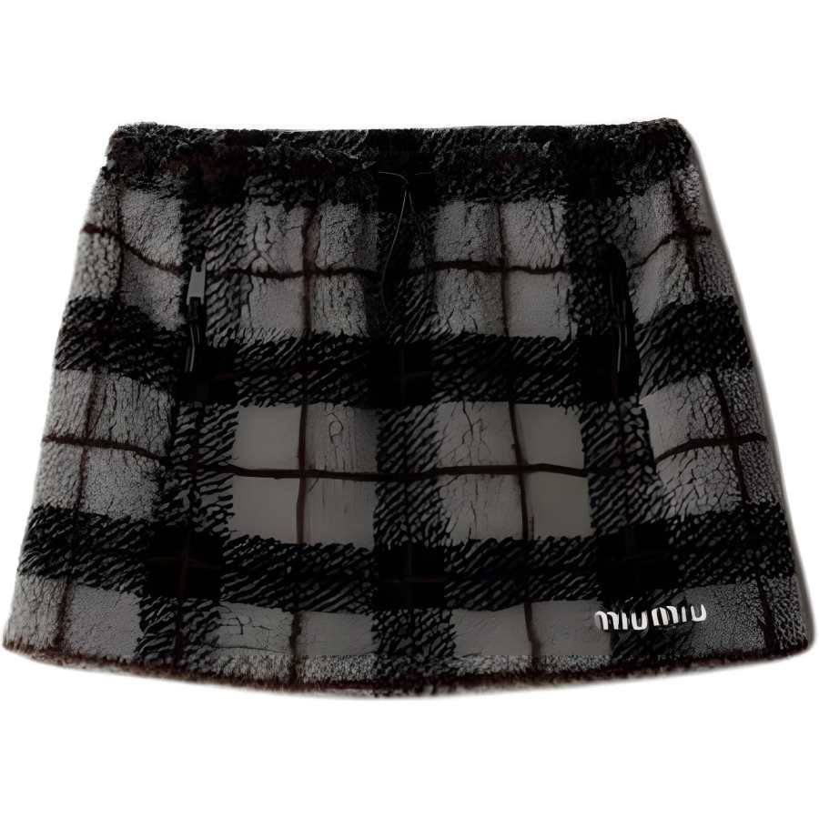 MIU MIU Miu Miu checked-pattern toggle mini skirt
