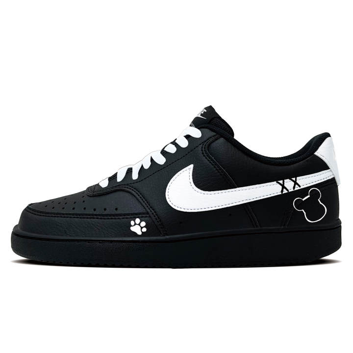 Nike Nike Court Vision 1 Profiteering Bear Abrasion Resistant Low top Skateboard Shoes Men's Black