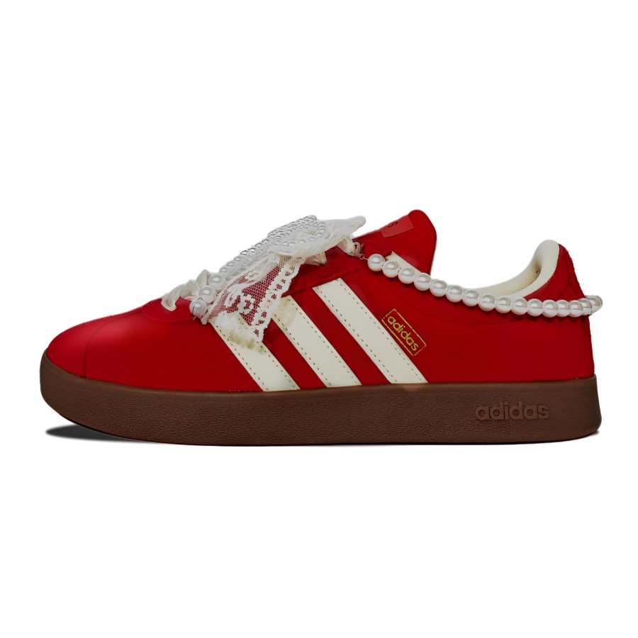 Adidas Adidas Vl Court Classic Alice Dream Synthetic Leather Abrasion Resistant Low top Skateboard Shoes Women's Red