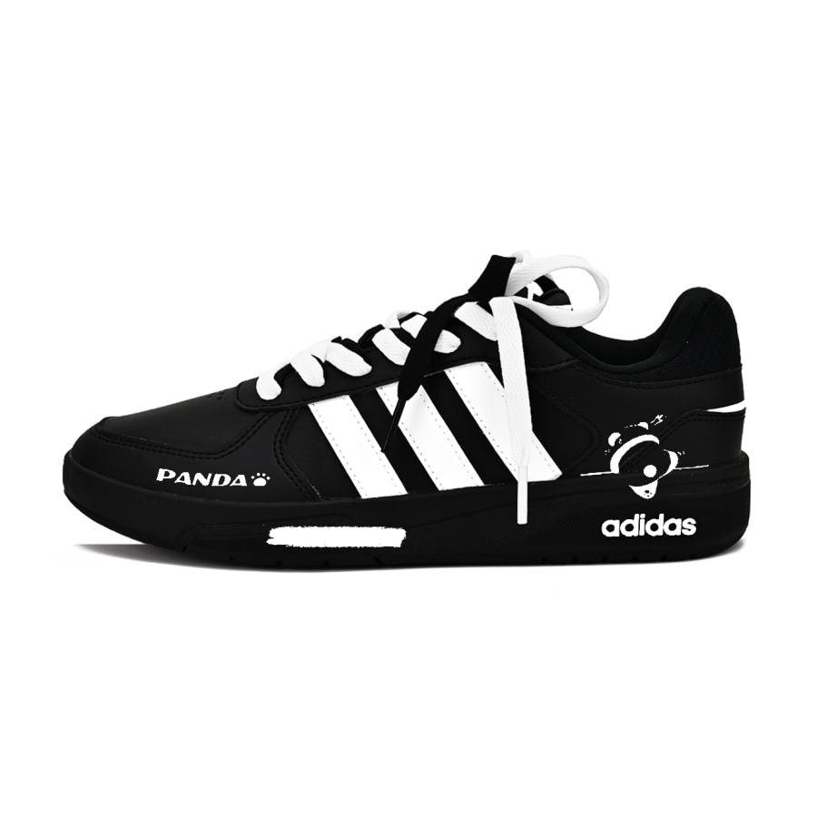 Adidas Neo Courtbeat Bear Snuggling Abrasion Resistant Low top Skateboard Shoes Unisex Black White