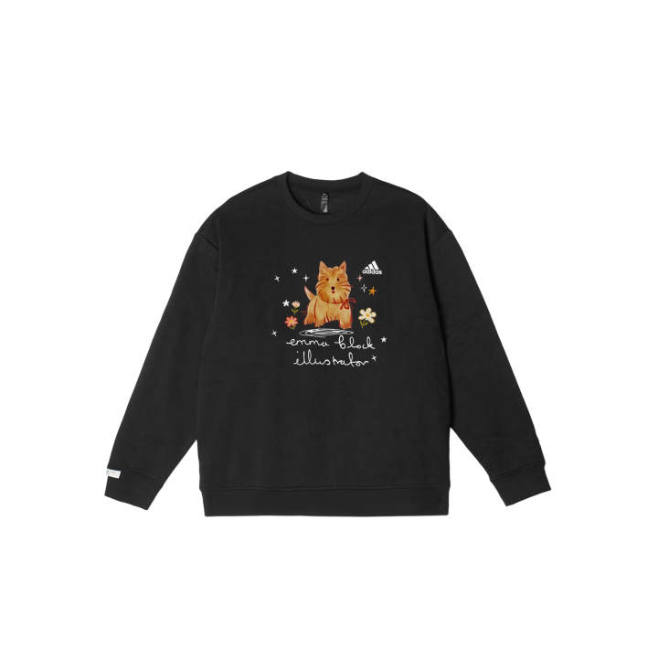 Adidas Adidas LABEL Sweatshirts Unisex Black Crew Neck Moderate