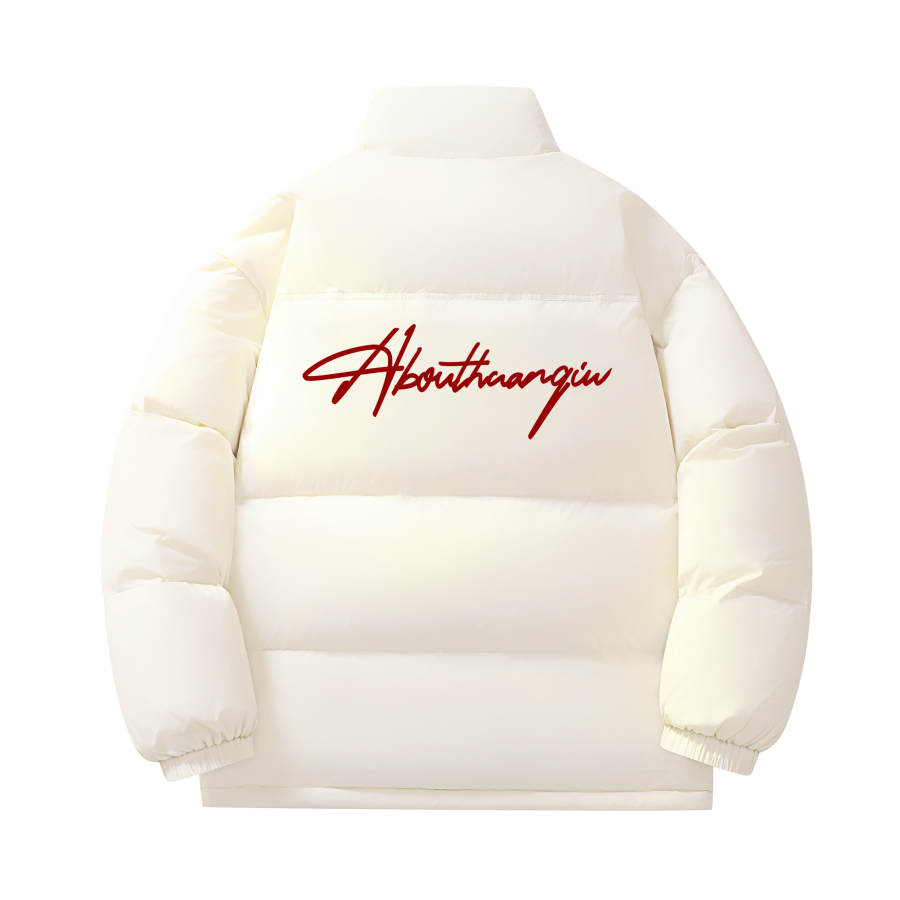 HUANQIU Down Jackets Unisex Stand Collar Thickened Puffer Jacket