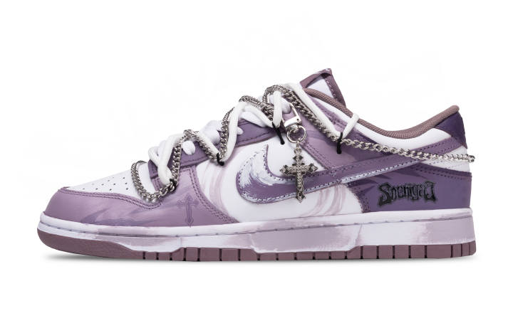 Nike Nike Dunk Purple Flame Wear resistant And Lightweight Low top Skateboard Shoes Unisex