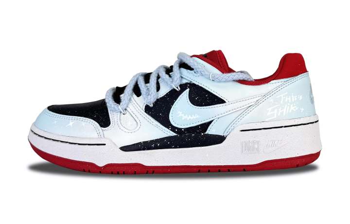 Nike Nike Full Force Abrasion Resistant Low top Skateboard Shoes Men's Black Blue Red