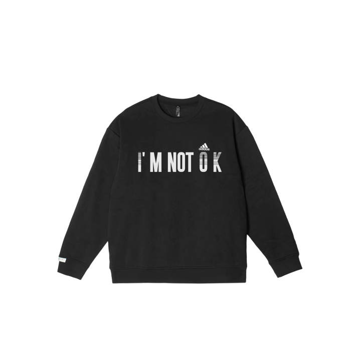 Adidas Adidas LABEL Sweatshirts Unisex Black Crew Neck Moderate