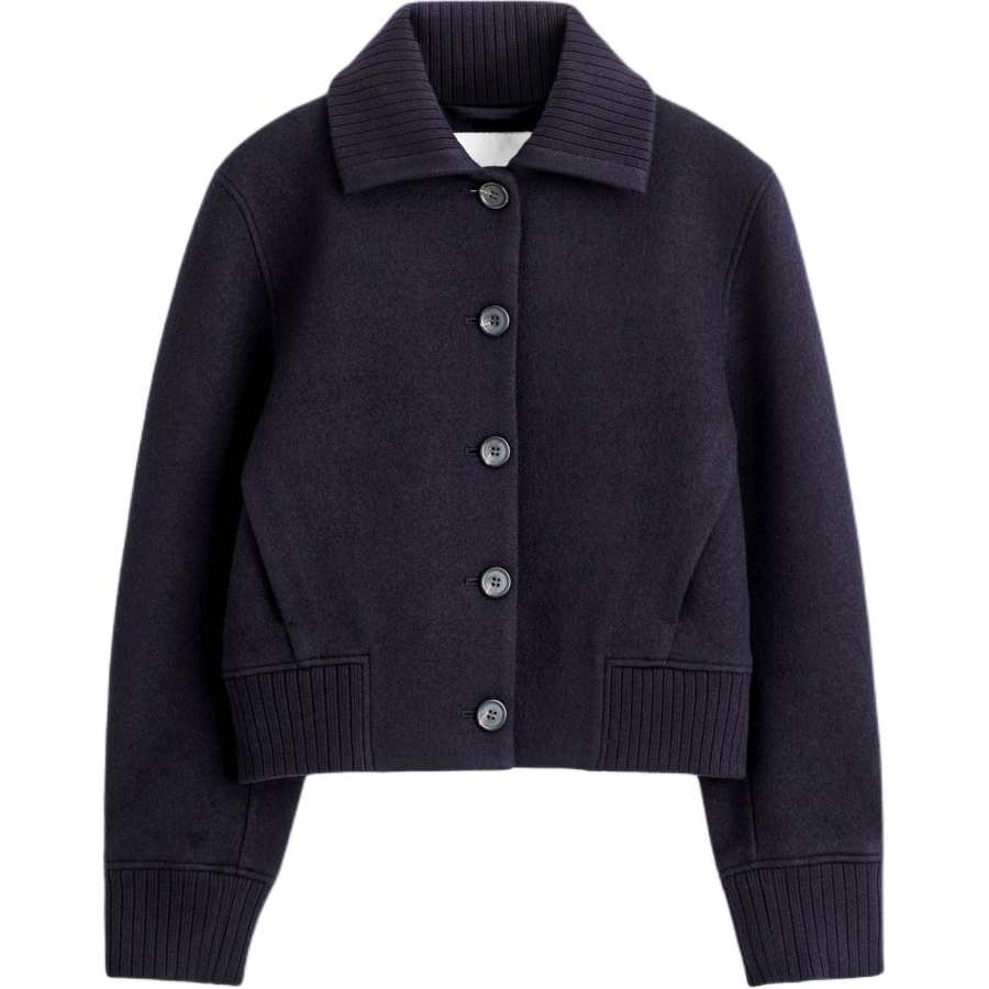 COS COS Jackets Women's Navy Blue Lapel Moderate Other