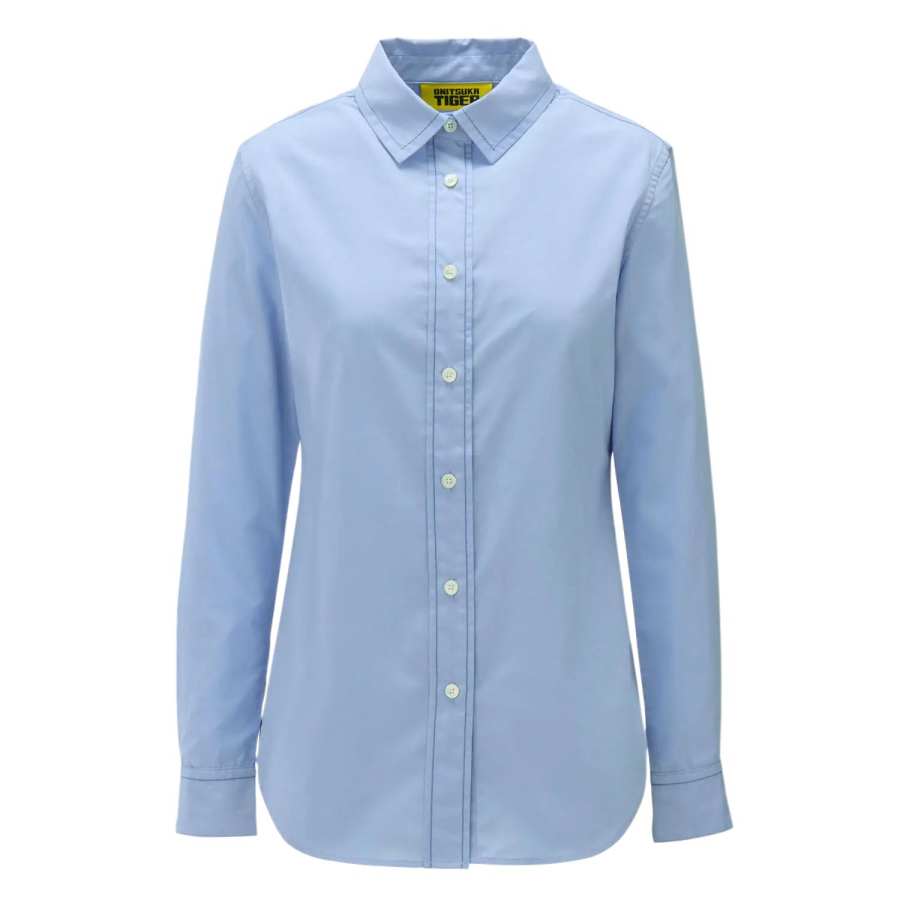 Onitsuka Tiger Shirts Women's Light Blue Lapel Moderate