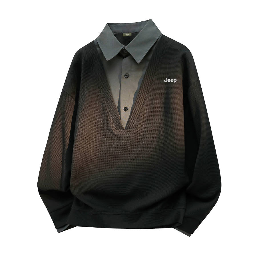 Jeep Sweatshirts Unisex Lapel Moderate Mock Two Piece