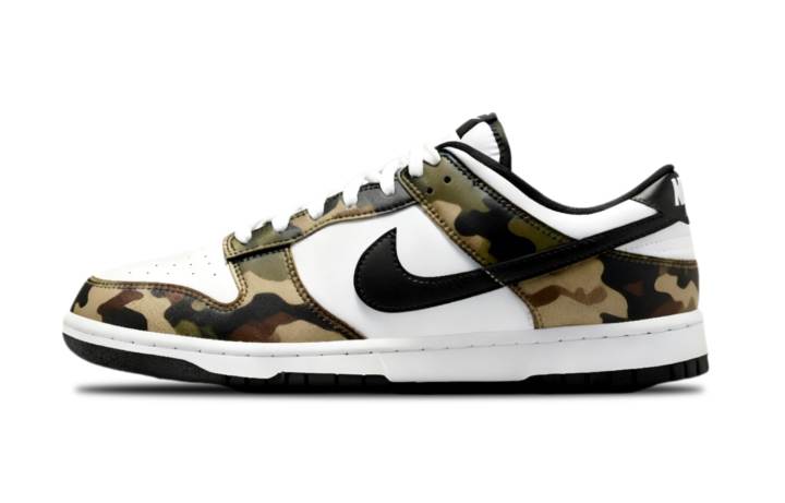 Nike Nike Dunk Camouflage Avant Garde Cushioning, Wear Resistant Low top Skateboard Shoes Men's White Green