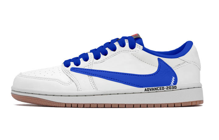 Jordan Travis Scott x Jordan Air Jordan 1 Blue White Travis Scott X AJ1 Low Abrasion Resistant Abrasion Resistant Low top