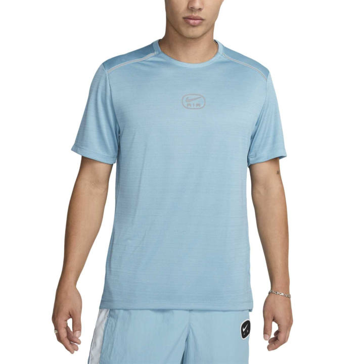 Nike Nike T Shirts Men's Denim Blue Crew Neck Moderate