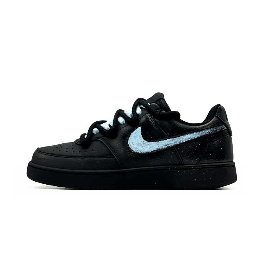 Nike Nike Court Vision Cerulean Sea Blue Light Cushioning Abrasion Resistant Lightweight Low top Skateboard Shoes Unisex