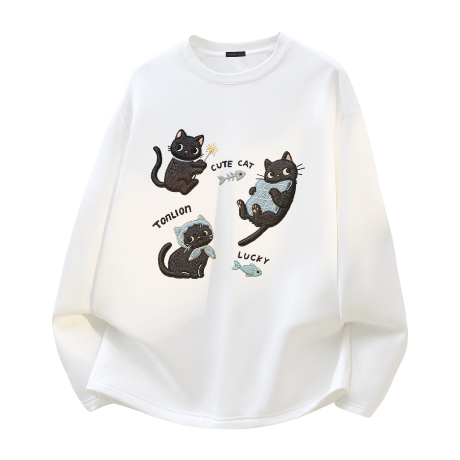 Tonlion T Shirts Unisex Crew Neck Thickened And Fleece Lined Straight Fit