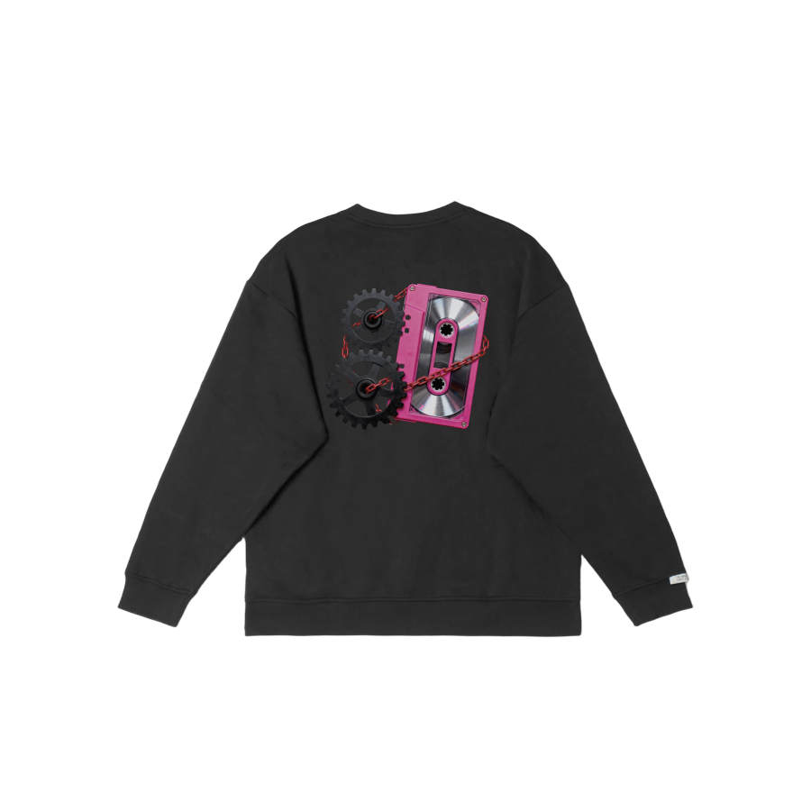 Adidas Adidas LABEL Sweatshirts Unisex Black Crew Neck Moderate