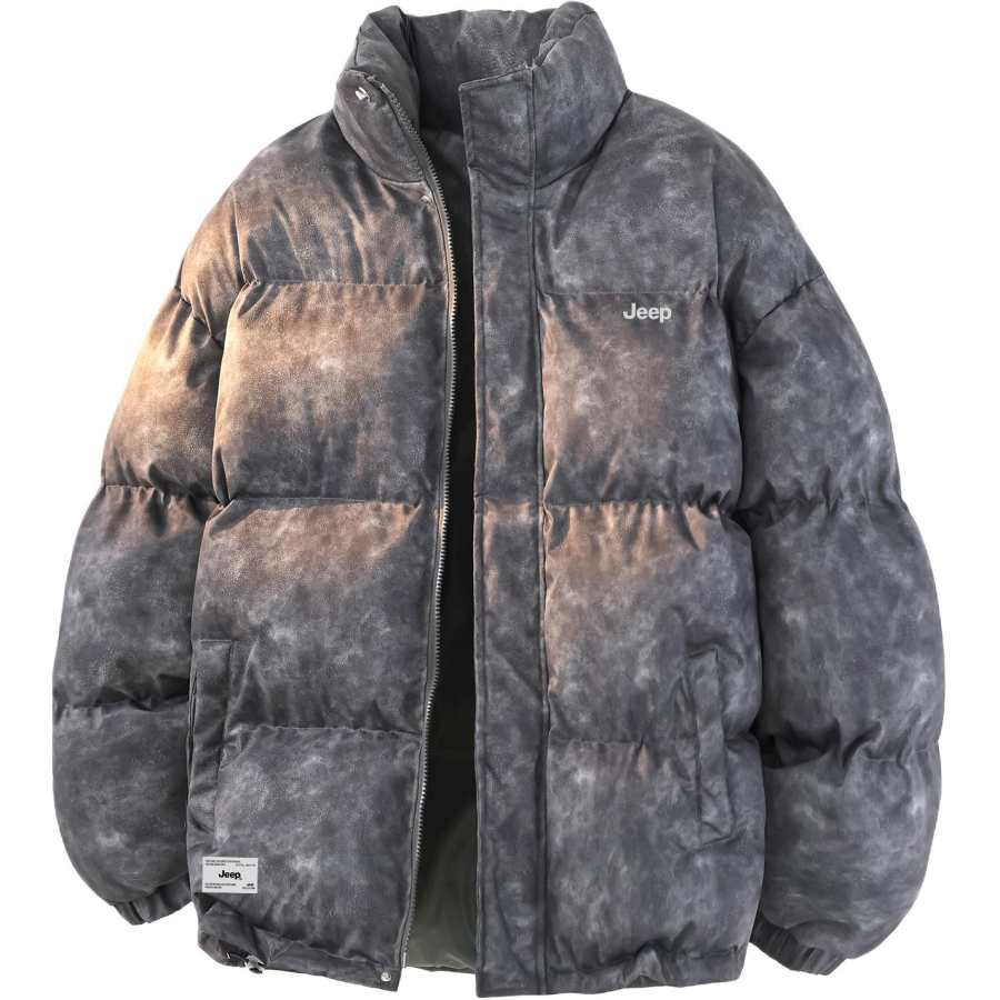 Jeep Puffer Jackets Unisex Stand Collar Thickened Padded Puffer Jacket