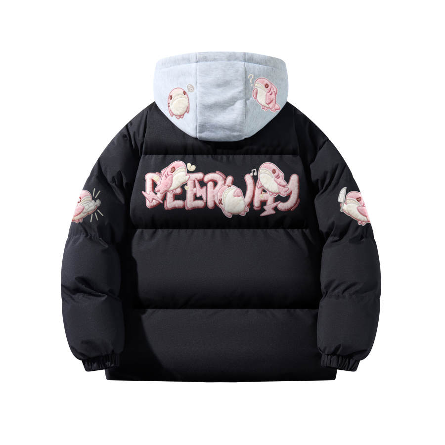 DEERWAY DEERWAY Puffer Jackets Unisex Hooded Thickened Mock Two Piece Puffer Jacket