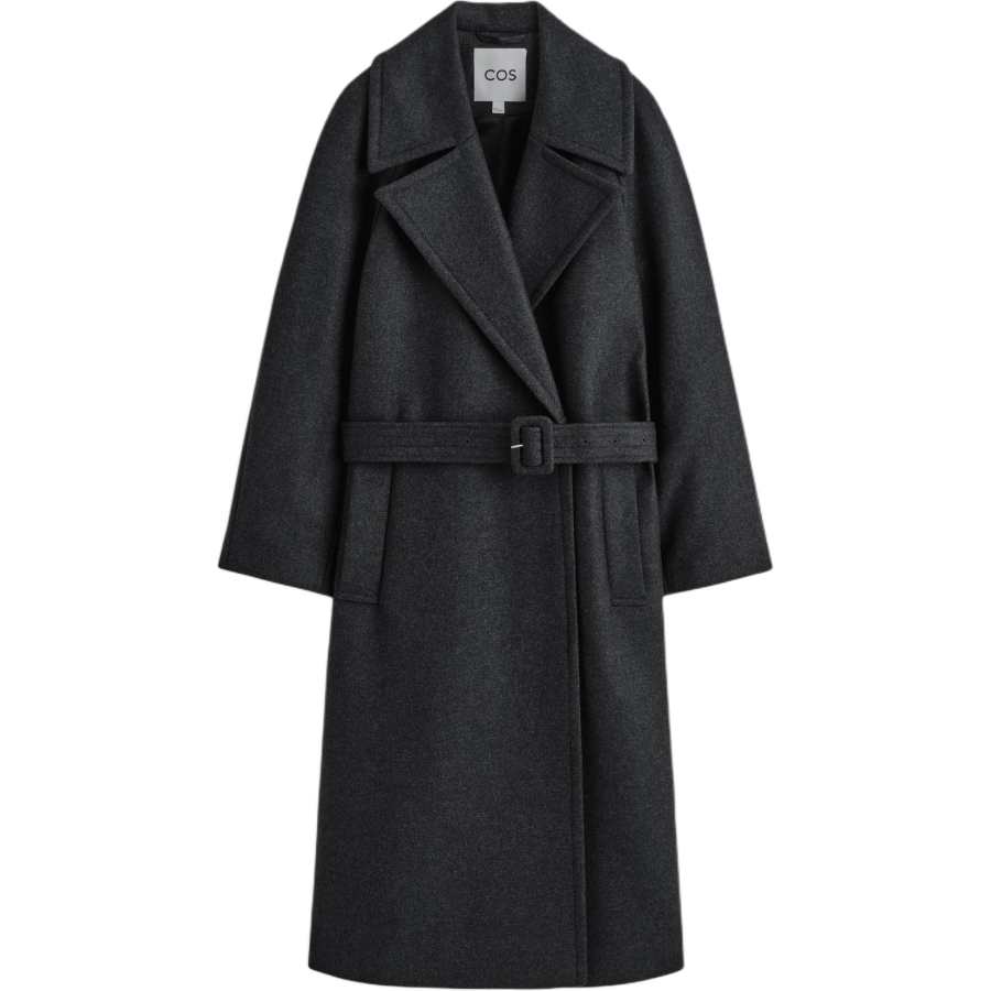 COS Coats Women's Charcoal Black Suit Collar Moderate