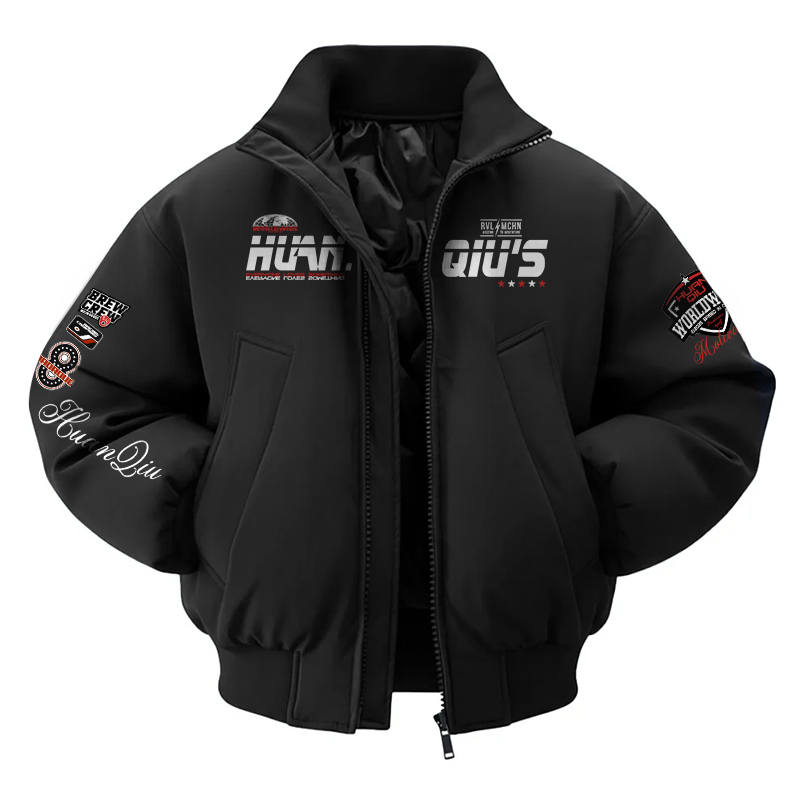 HUANQIU Down Jackets Unisex Stand Collar Thickened Down Jacket
