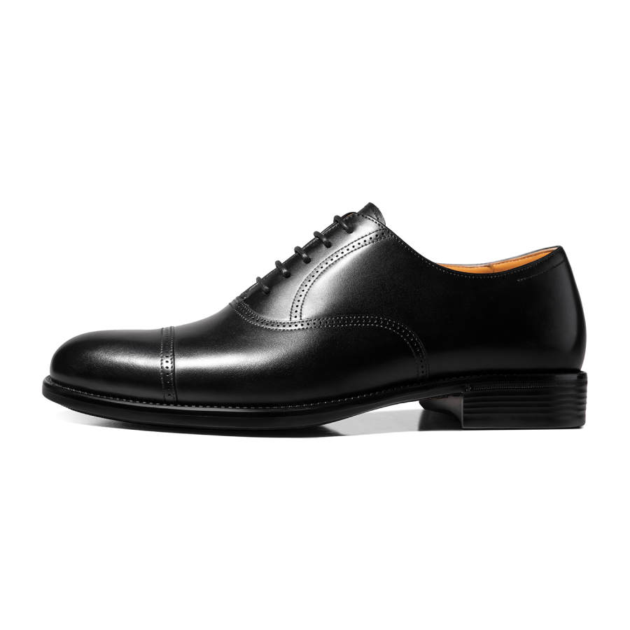 THOM WILLS Old Money Style, British Business Calfskin Oxford Shoes Dress Shoes Men's Black