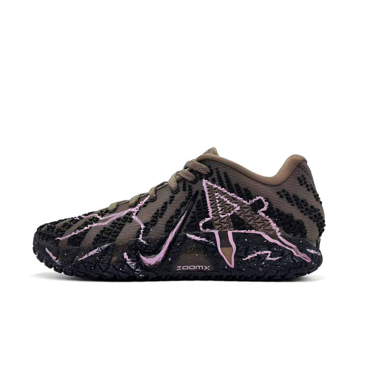 Nike Nike Ja Morant 3 Black Gravel Pink Edge Abrasion Resistant Coverage Low top ZOOM X Basketball Shoes Unisex