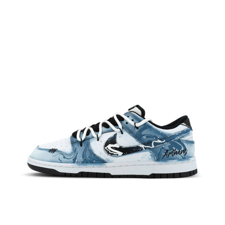 Nike Nike Dunk Trick or Treating XJDD Crazy Waves Leather Low top Skateboard Shoes Unisex White Blue