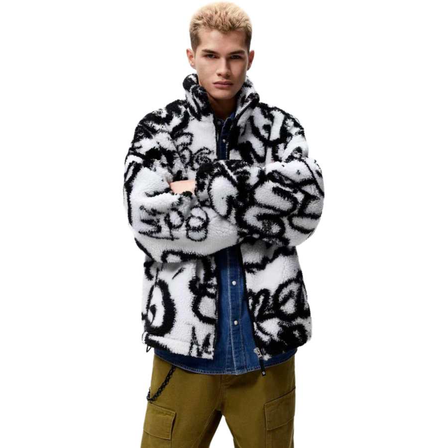 ZARA ZARA Jackets Men's White Stand Collar Moderate Other