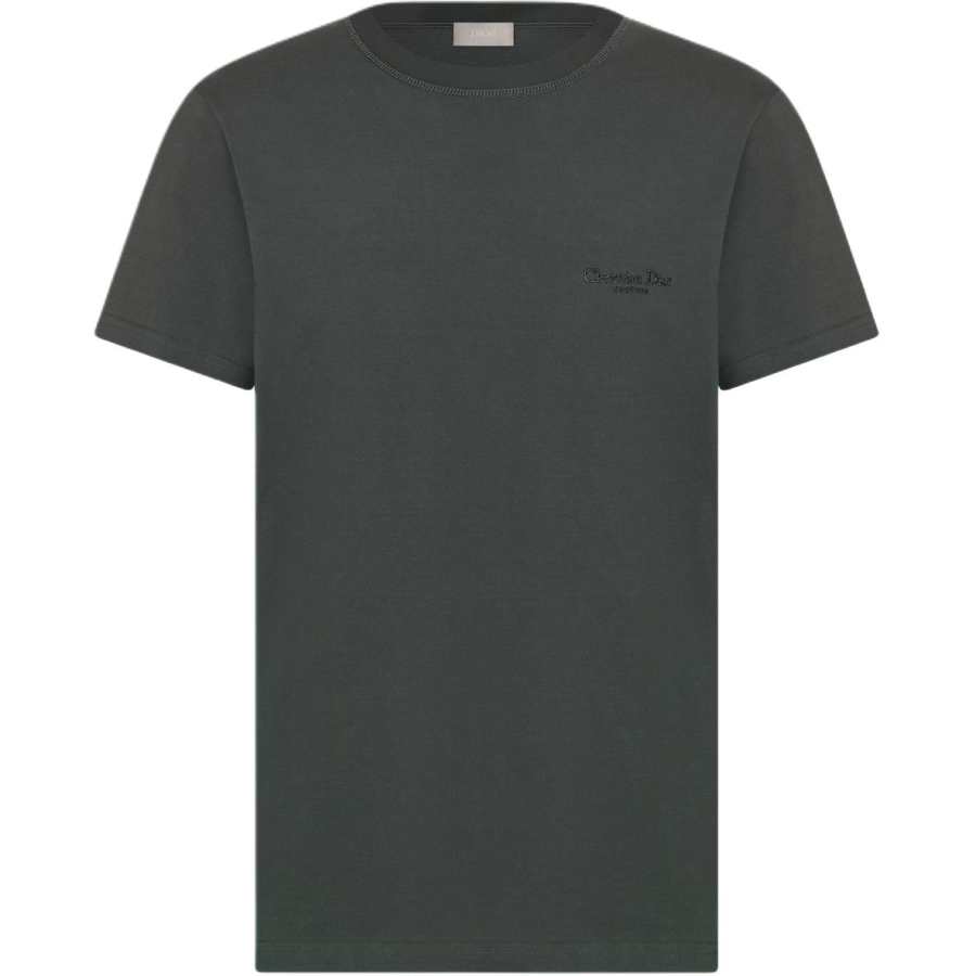 DIOR DIOR T Shirts Men's Gray Crew Neck Moderate