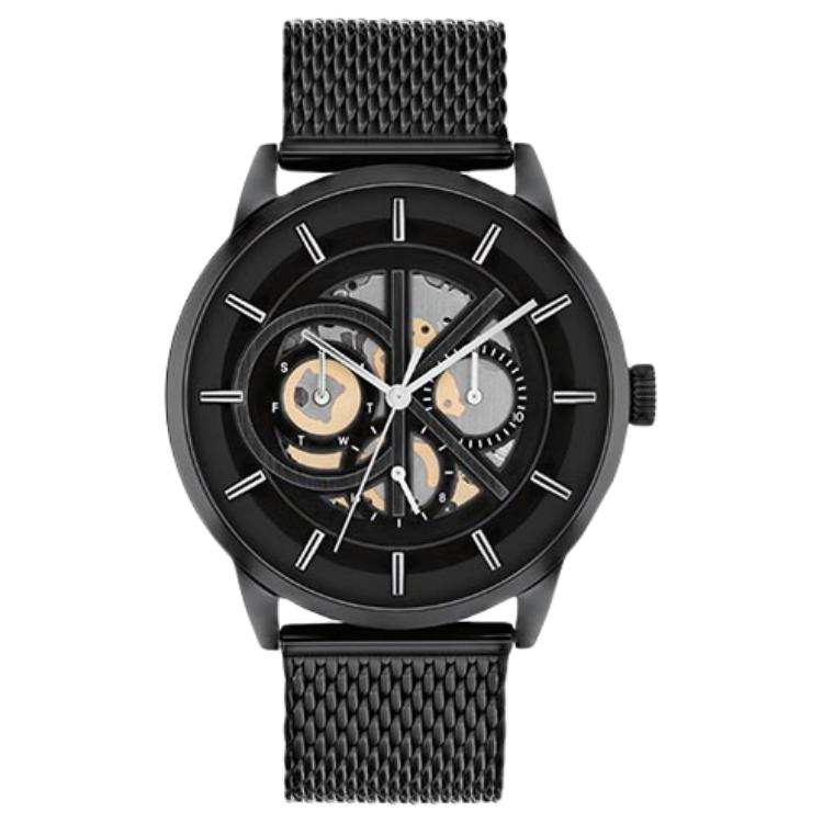 CALVIN KLEIN Wrist Watches Quartz Movement Stainless Steel Watchband 43mm Black Dial Men's Watches 30m Water Resistant