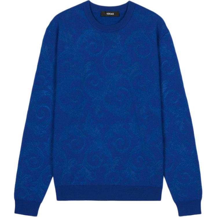 VERSACE VERSACE Sweaters Men's Blue Crew Neck Moderate Other