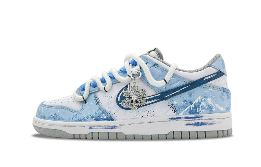 Nike Nike Dunk Melting Snow Mountains Abrasion Resistant Low top Skateboard Shoes Unisex Blue