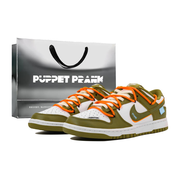 Nike Nike Dunk Leather Abrasion Resistant Low top Skateboard Shoes Men's Olive Green