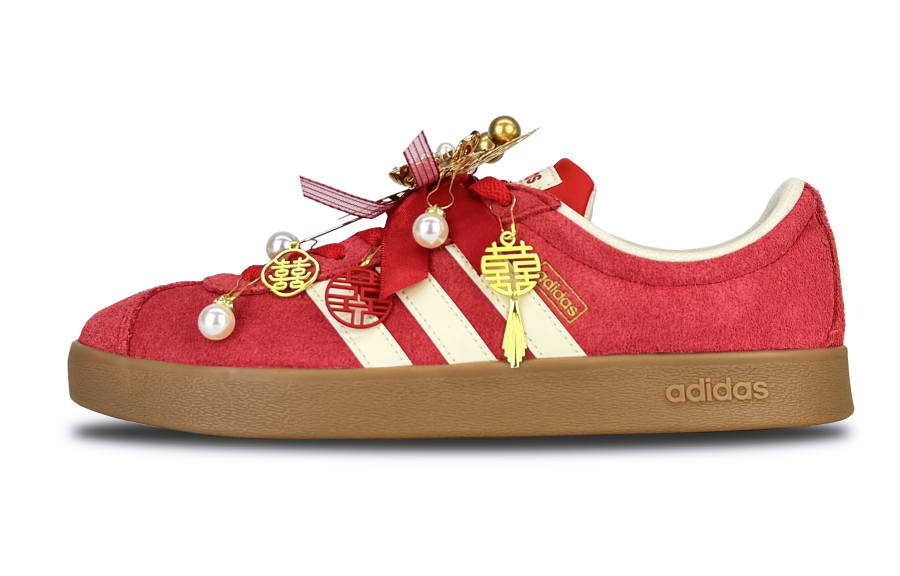 Adidas Adidas Vl Court Classic Abrasion Resistant Low top Skateboard Shoes Unisex Red
