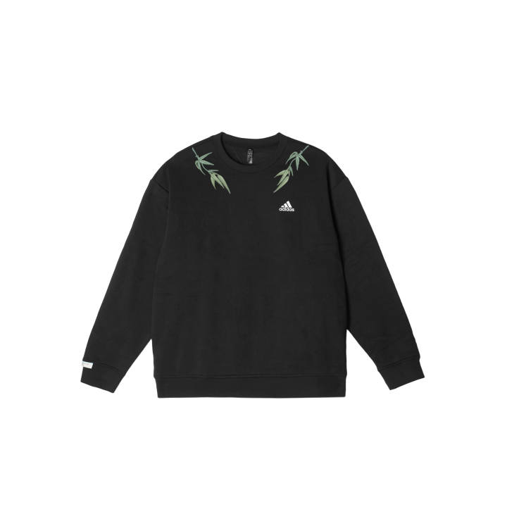 Adidas Adidas LABEL Sweatshirts Unisex Black Crew Neck Moderate